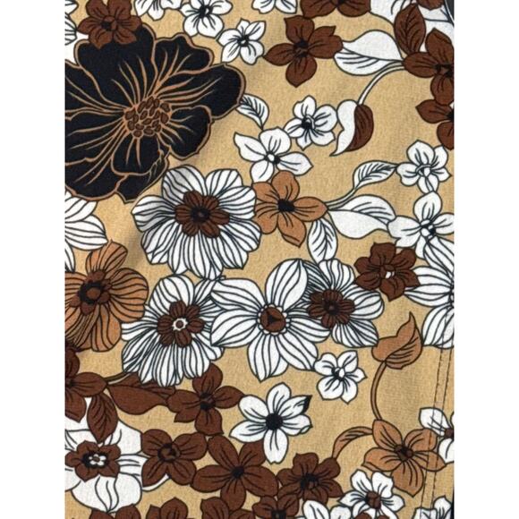 Y2K Brown Black Boho Chic Retro Floral Layered Top Womens Medium Indie Sleaze - Picture 3 of 8